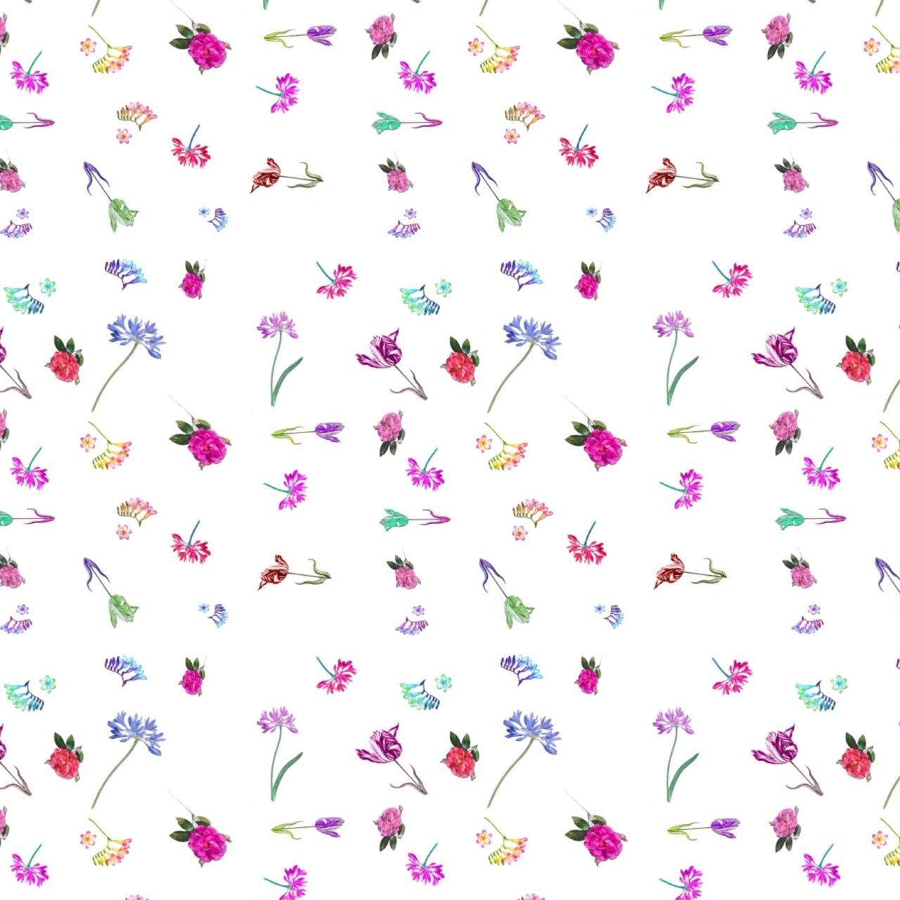 Pistals 6x6" Floral Cotton Sateen Cocktail Napkins - nicolettemayer.com