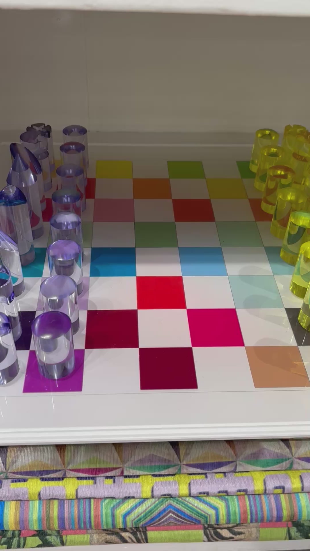 Checkerboard Colors Acrylic Chess