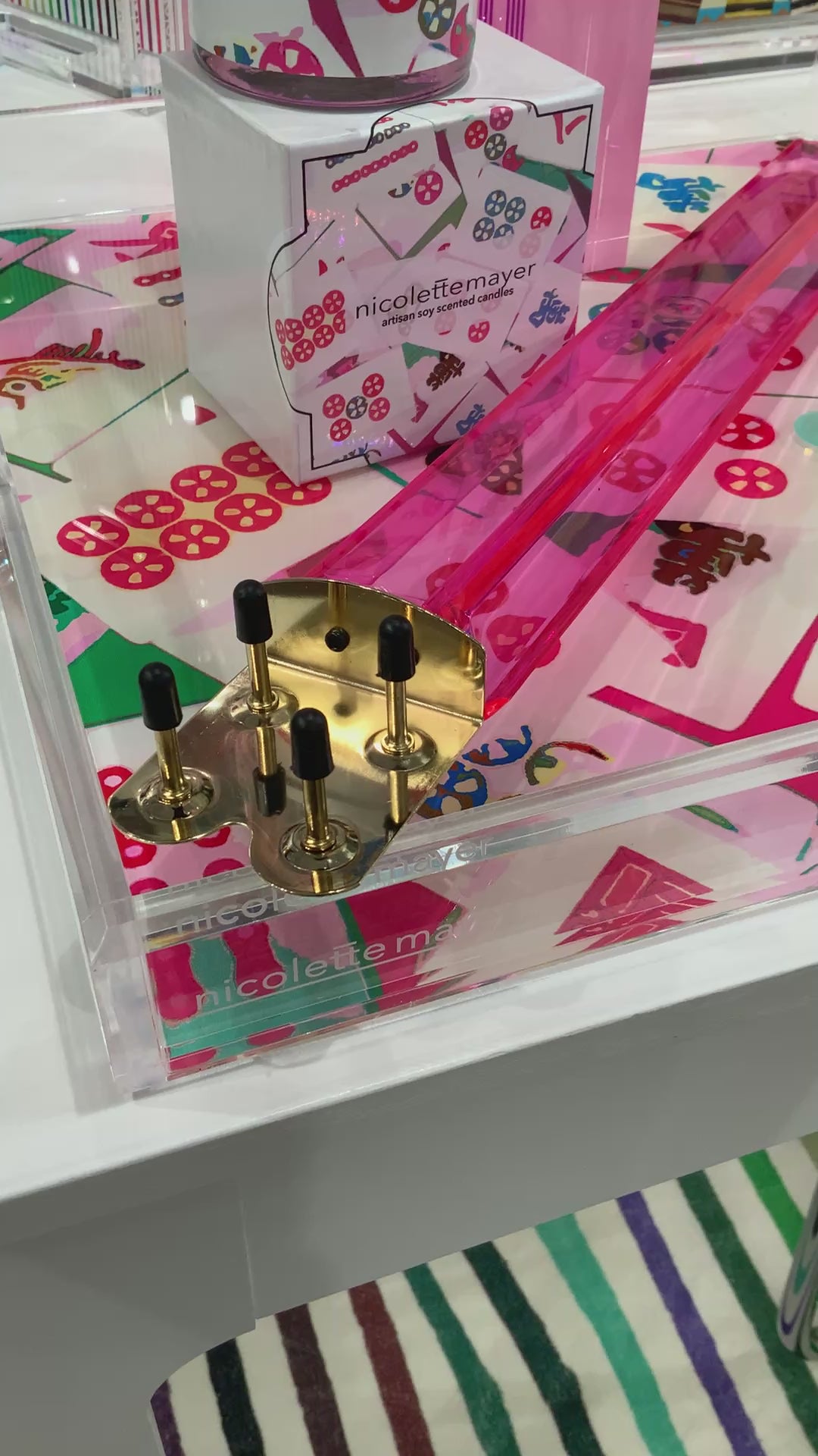 Mahjong Abstract Petal Acrylic Trays