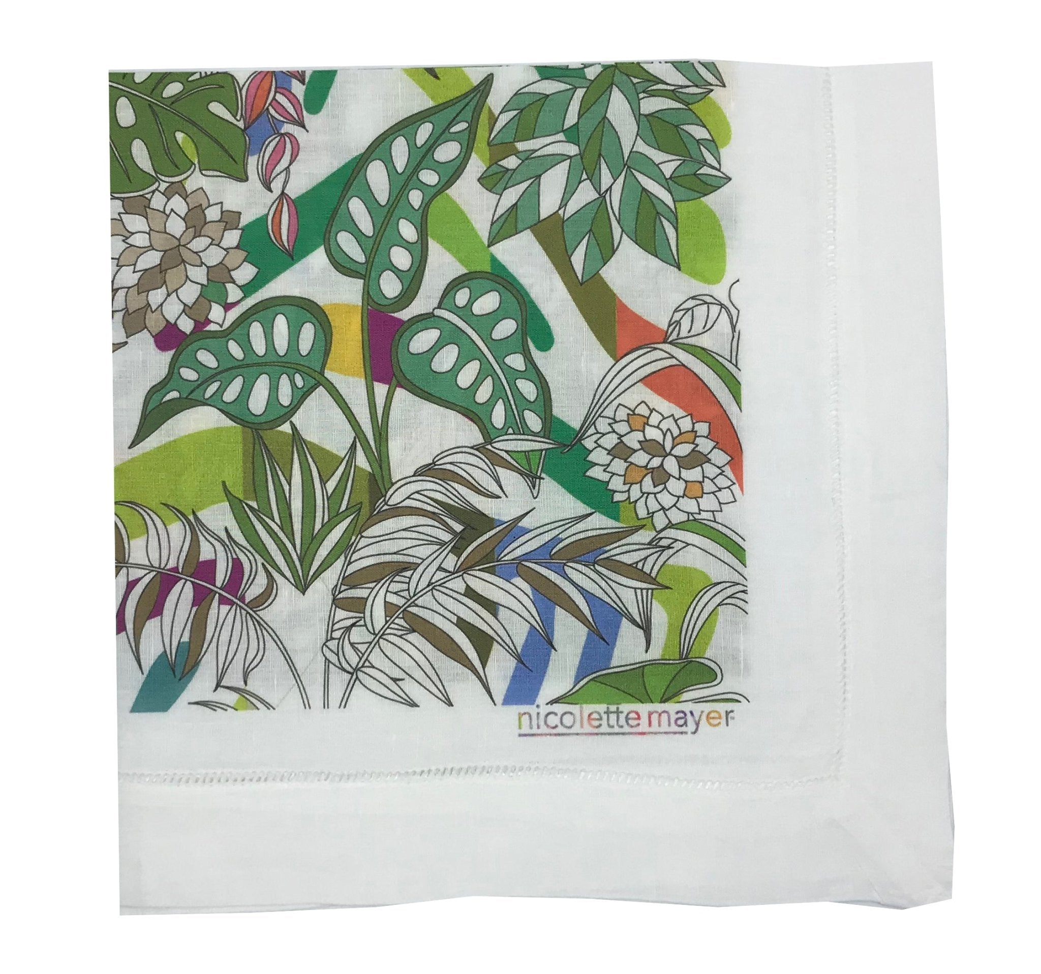 Sabi Jungle Natural 22"X22" Hemstitch Dinner Napkins Set of 4 - nicolettemayer.com