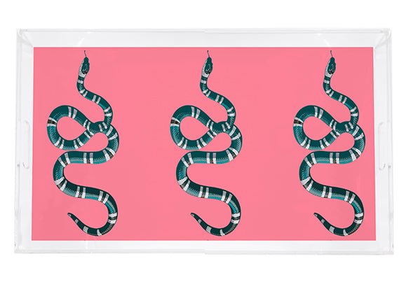 Serpent Pink 22.5X14.5 Acrylic Tray - nicolettemayer.com