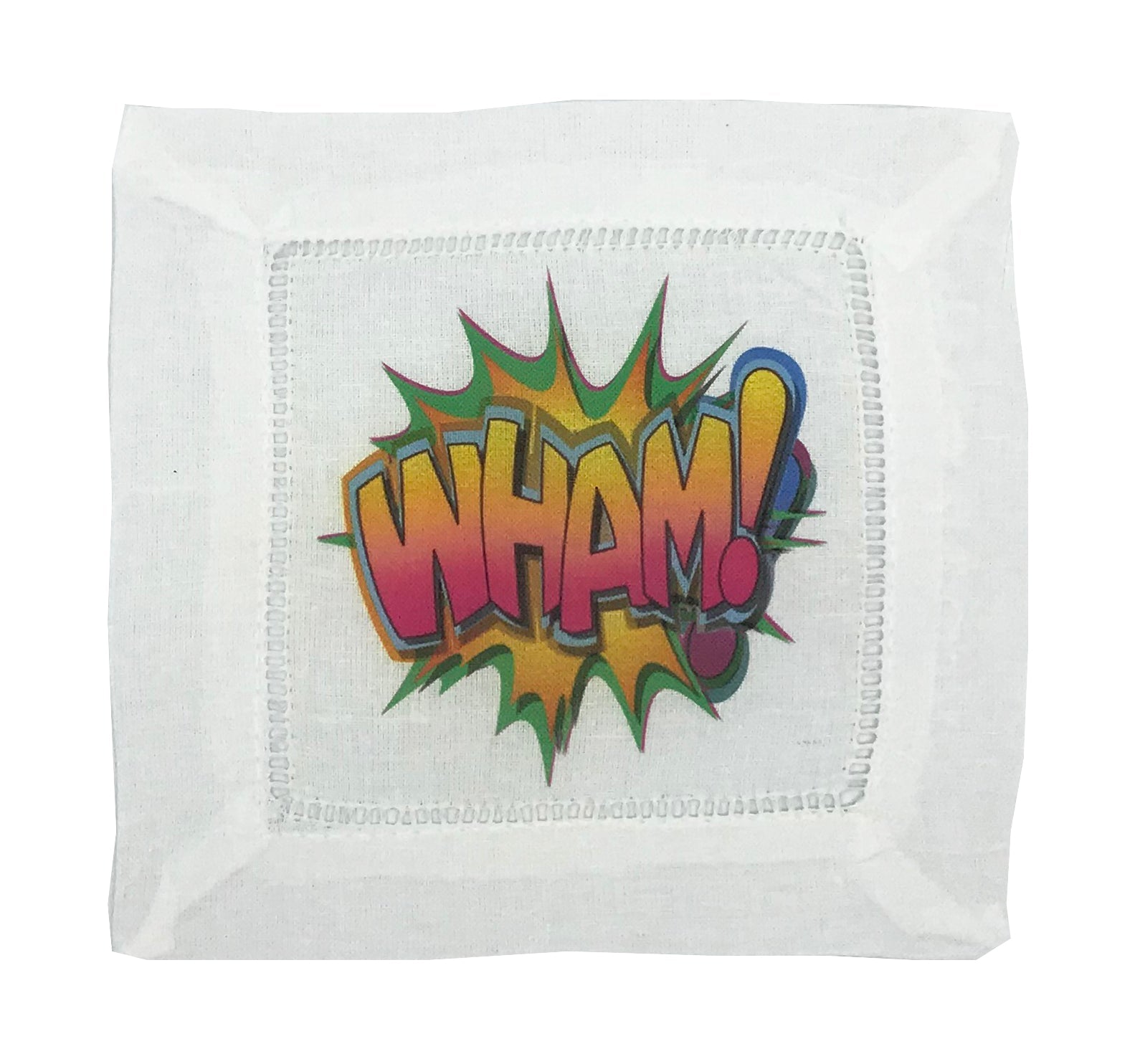Wham Cocktailservietten aus Baumwollsatin, 15,2 x 15,2 cm, Gelb, 4er-Set