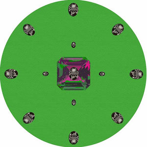 Asscher Acid Green 16" Round Pebble Placemat Set of 4 - nicolettemayer.com
