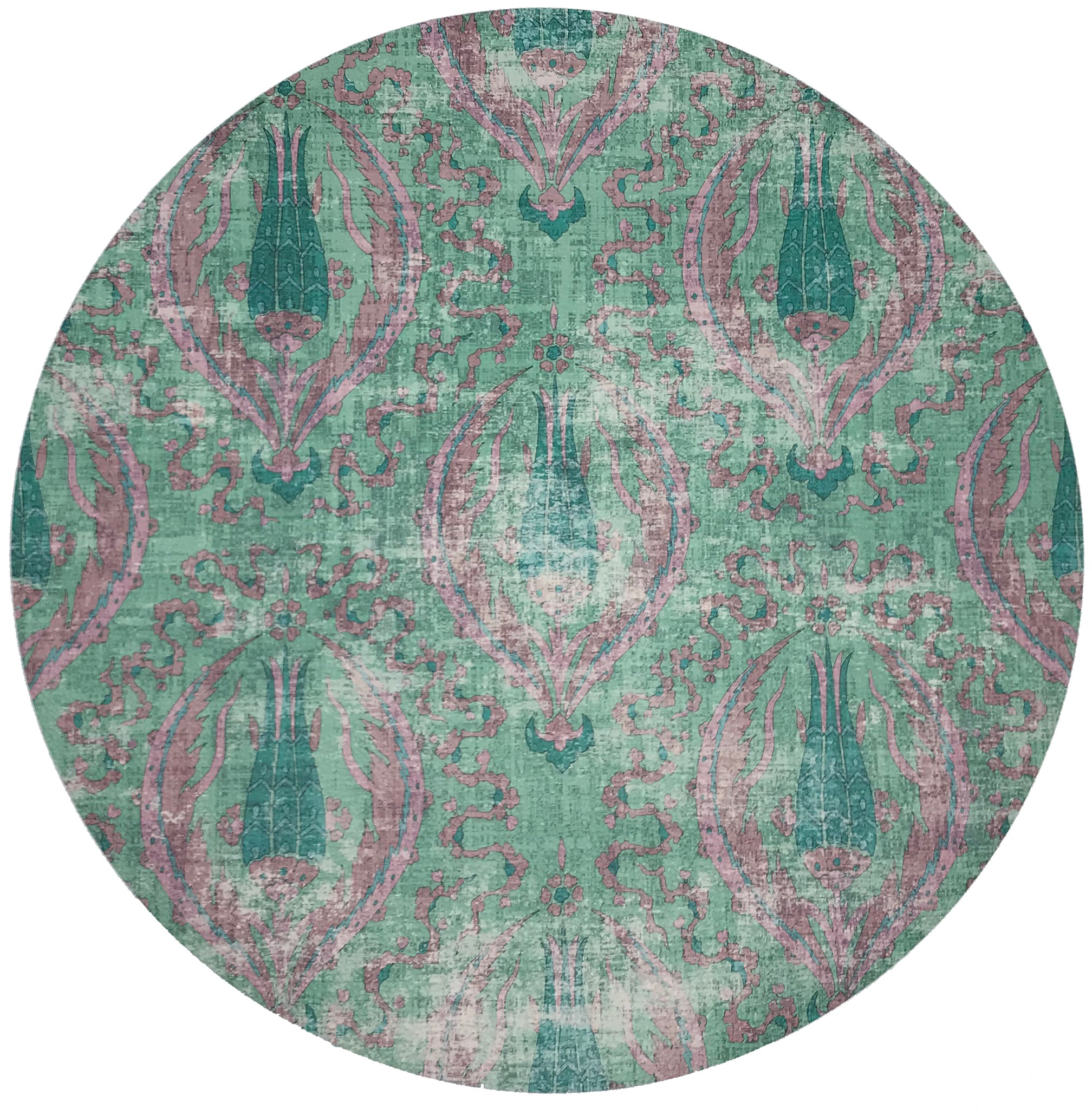 Byzantine Jewel Green 16" Round Pebble Placemats, Set Of 4 - nicolettemayer.com
