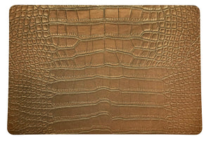 Crocodile Aves Gold 17.5" Rectangle Pebble Placemats, Set Of 4 - nicolettemayer.com