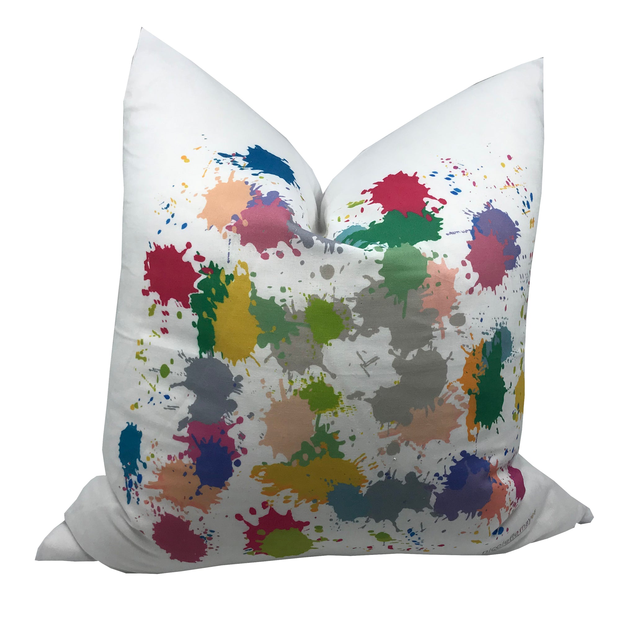 Paint Splatter 22" X 22" Designer Pillow - nicolettemayer.com
