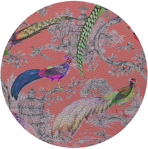 Pheasant Fall Sauvage Loire  16" Round Pebble Placemat, Set of 4