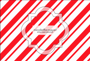 Candy Cane Red Paper Placemat Pad