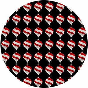 Xmas Ornament Black 16" Round Pebble Placemat Set of 4 - nicolettemayer.com
