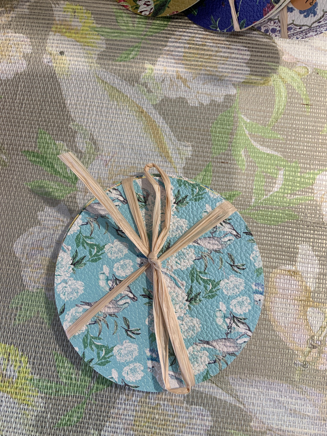 Peony Inspira Vegan Leather Round Coasters