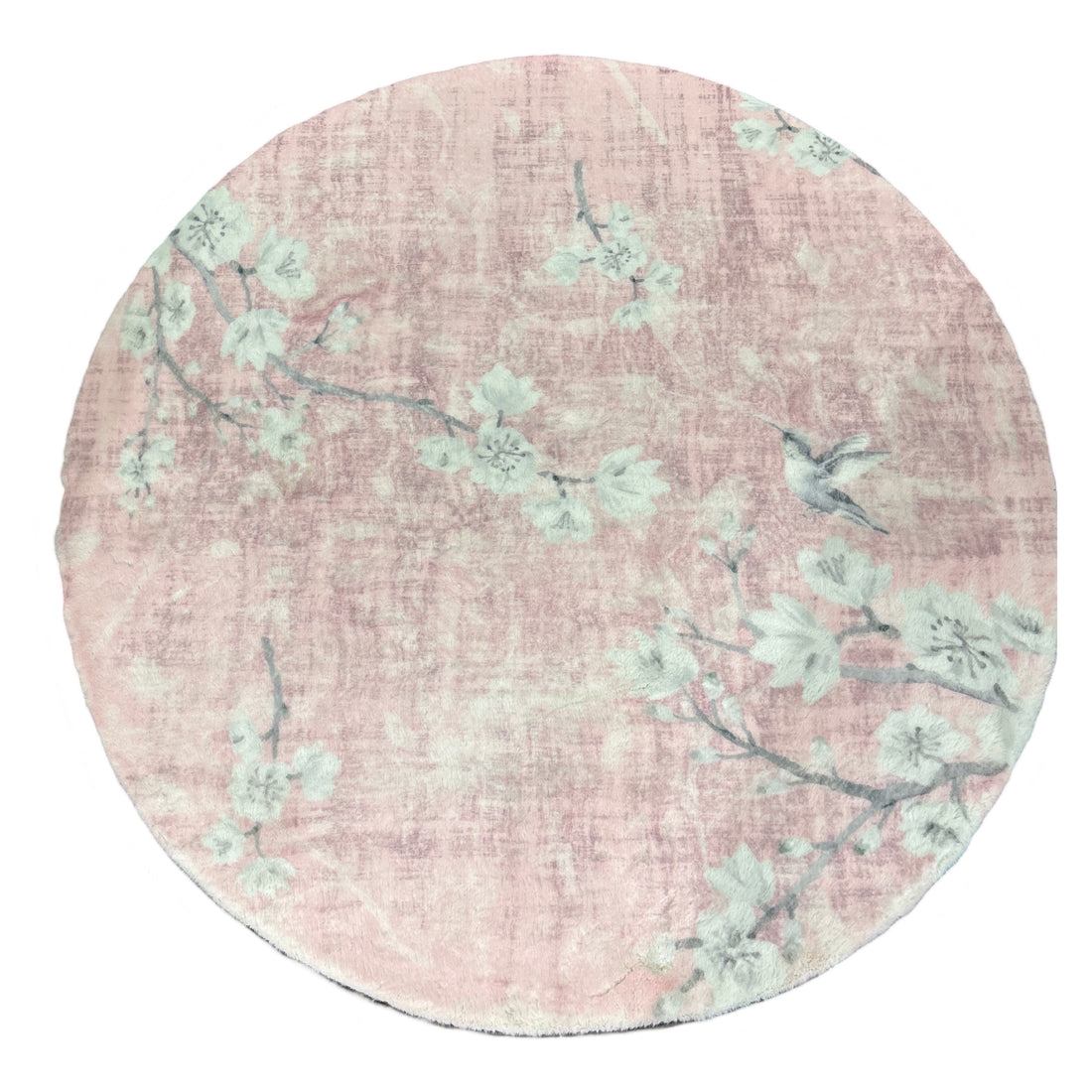 Blossom Fantasia Soft Pink Round Cloud Washable Rug