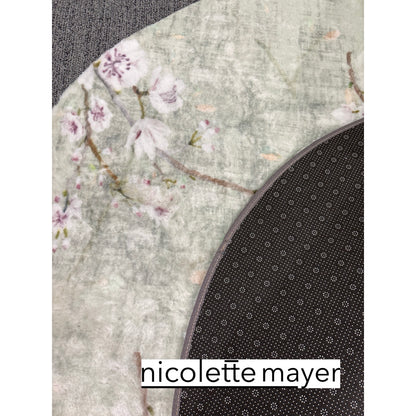 Blossom Fantasia Celadon Round Cloud Washable Rug