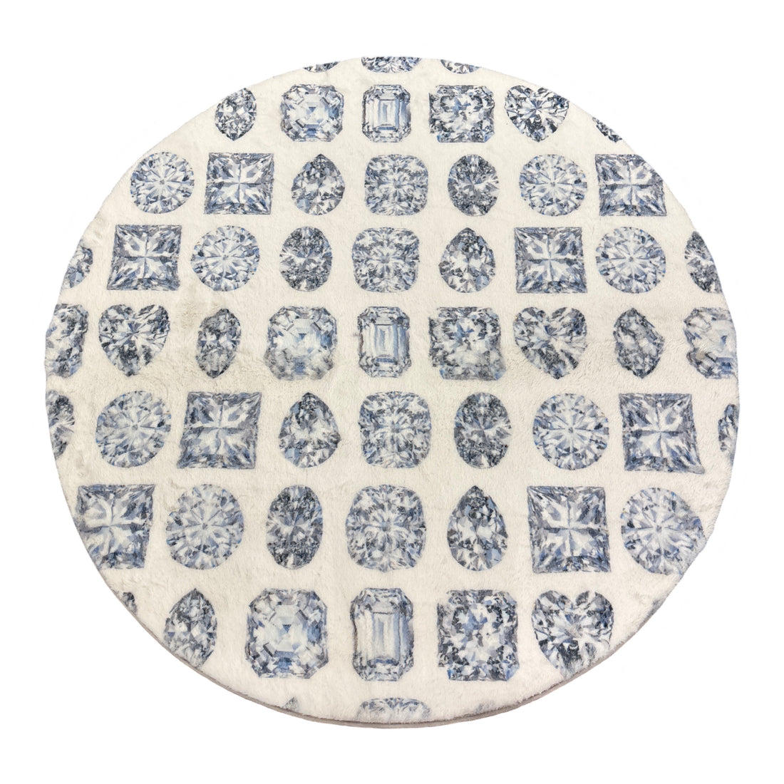 Bougie Diamonds Ice Round Cloud Washables Rug