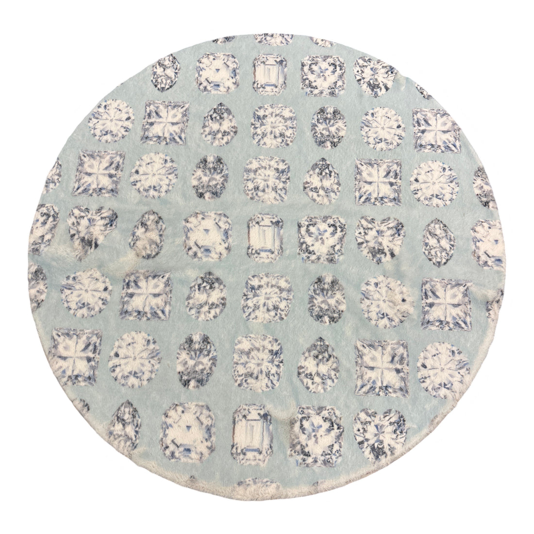 Bougie Diamonds Dove Round Cloud Washable Rug