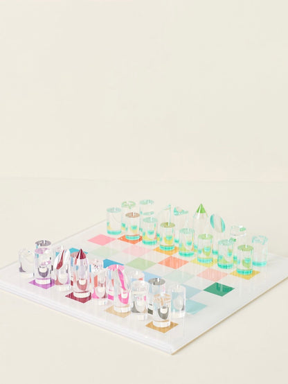 Checkerboard Colors Acrylic Chess - nicolettemayer.com