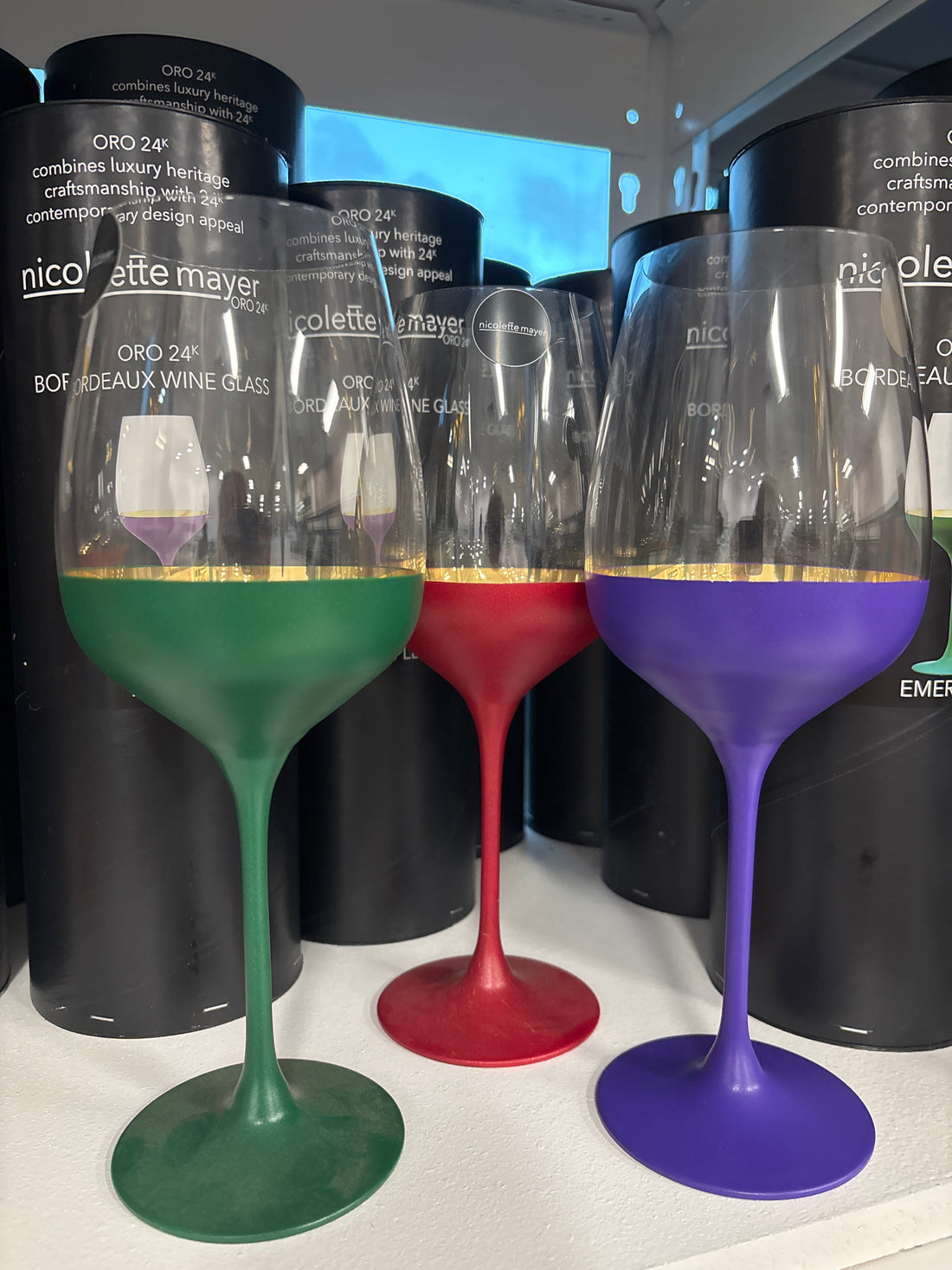 ORO24k Grand Cru Universal Bordeaux Crystal 24k Gold Wine Glass, Set of 1 - nicolettemayer.com