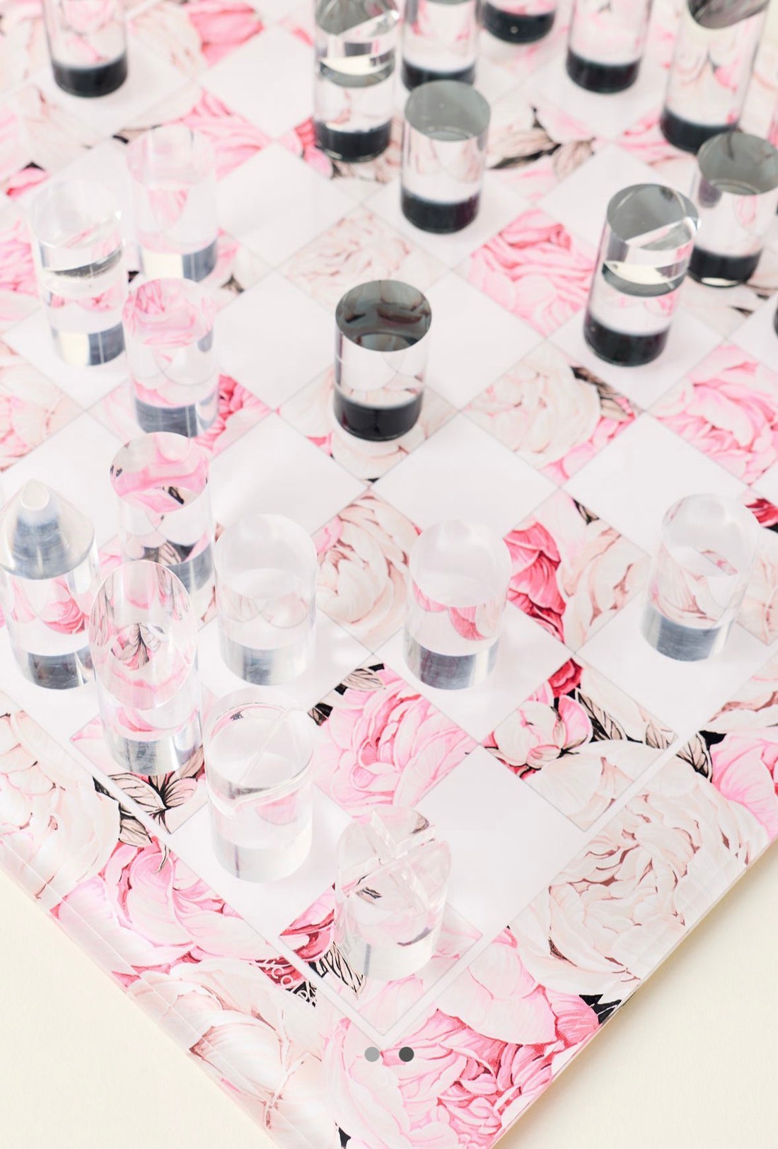 Peony Soft Pink Acrylic Chess - nicolettemayer.com