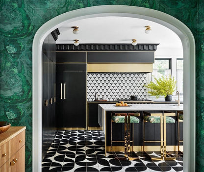 Agate Malachite Wallpaper, Per Yard