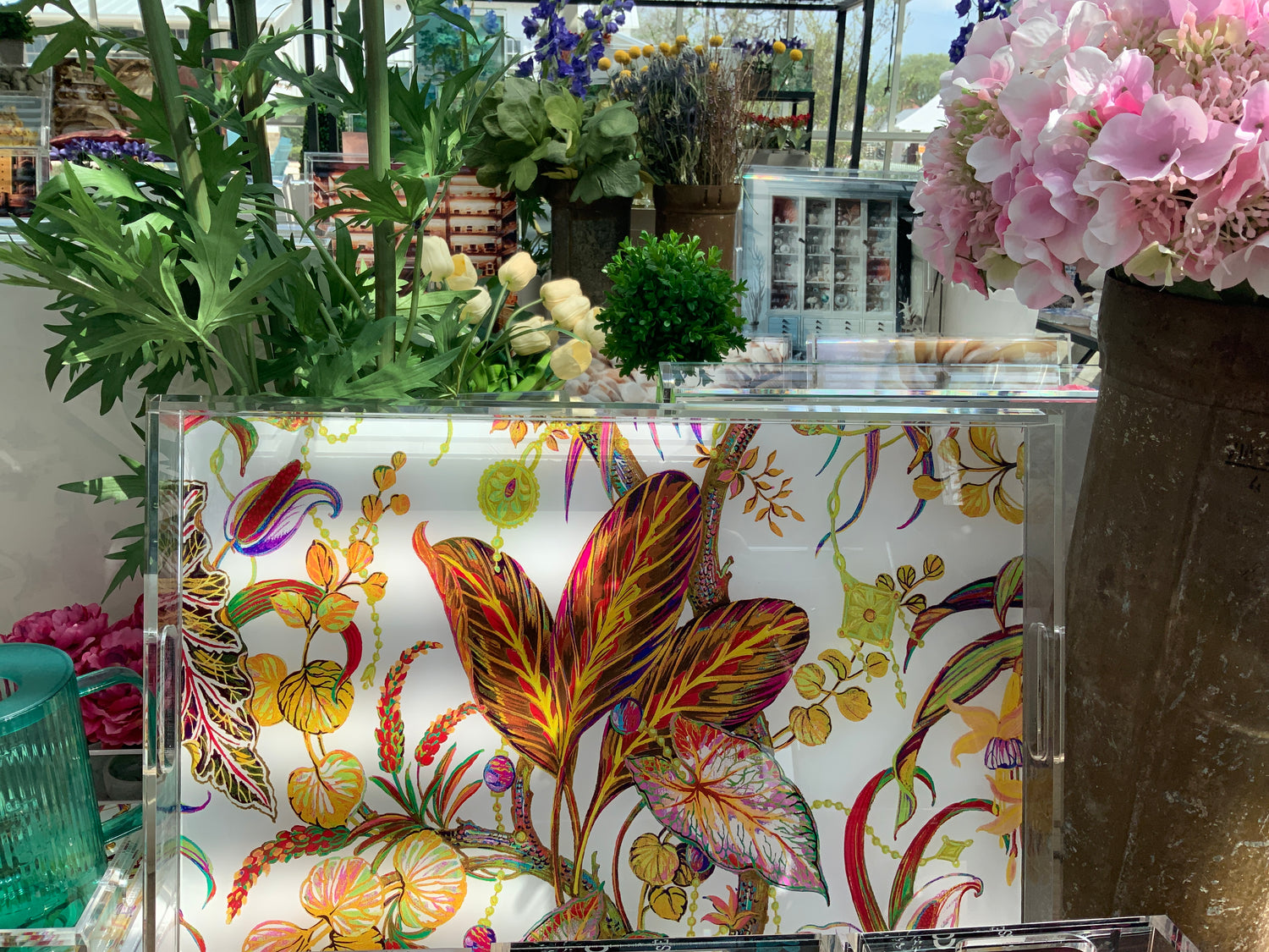 Amazonia Beveled &amp; Polished Acrylic 18&quot;X18&quot; Large Square Tray
