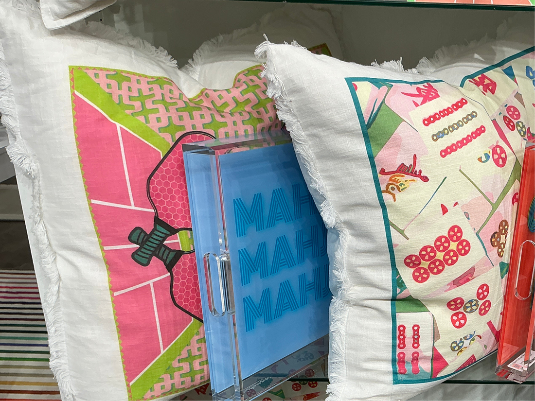 Pickleball Anyone Nancy Fran Linen Cotton 22x22 Square Pillow - nicolettemayer.com