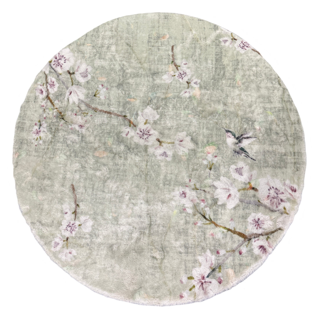 Blossom Fantasia Celadon Round Cloud Washable Rug