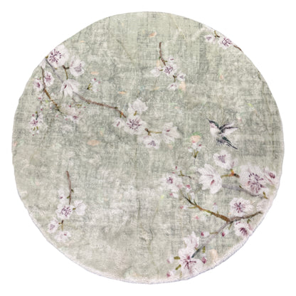 Blossom Fantasia Celadon Round Cloud Washable Rug