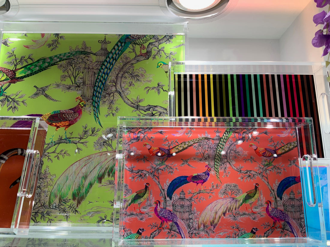 Pheasants Sauvage St Germain Acids 18X18 Acrylic Tray