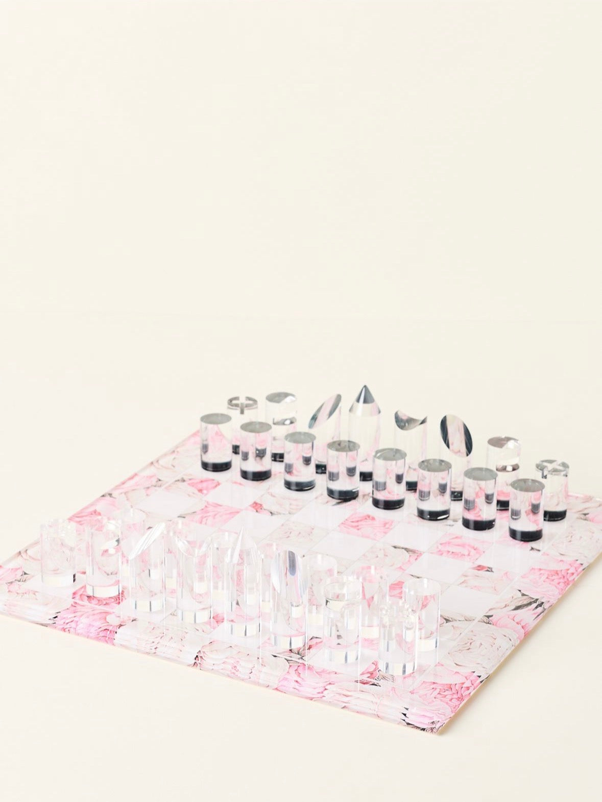 Peony Soft Pink Acrylic Chess - nicolettemayer.com