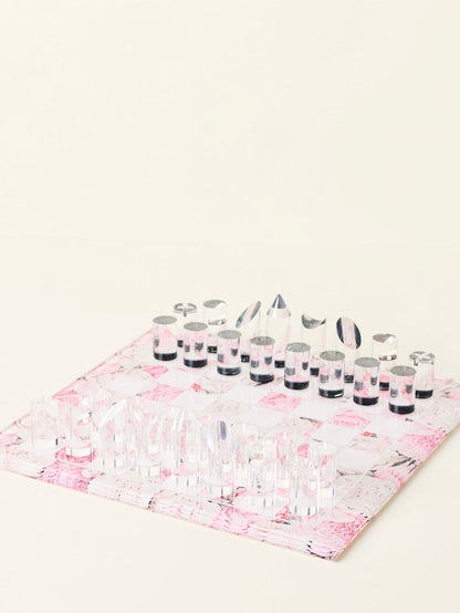 Peony Soft Pink Acrylic Chess - nicolettemayer.com