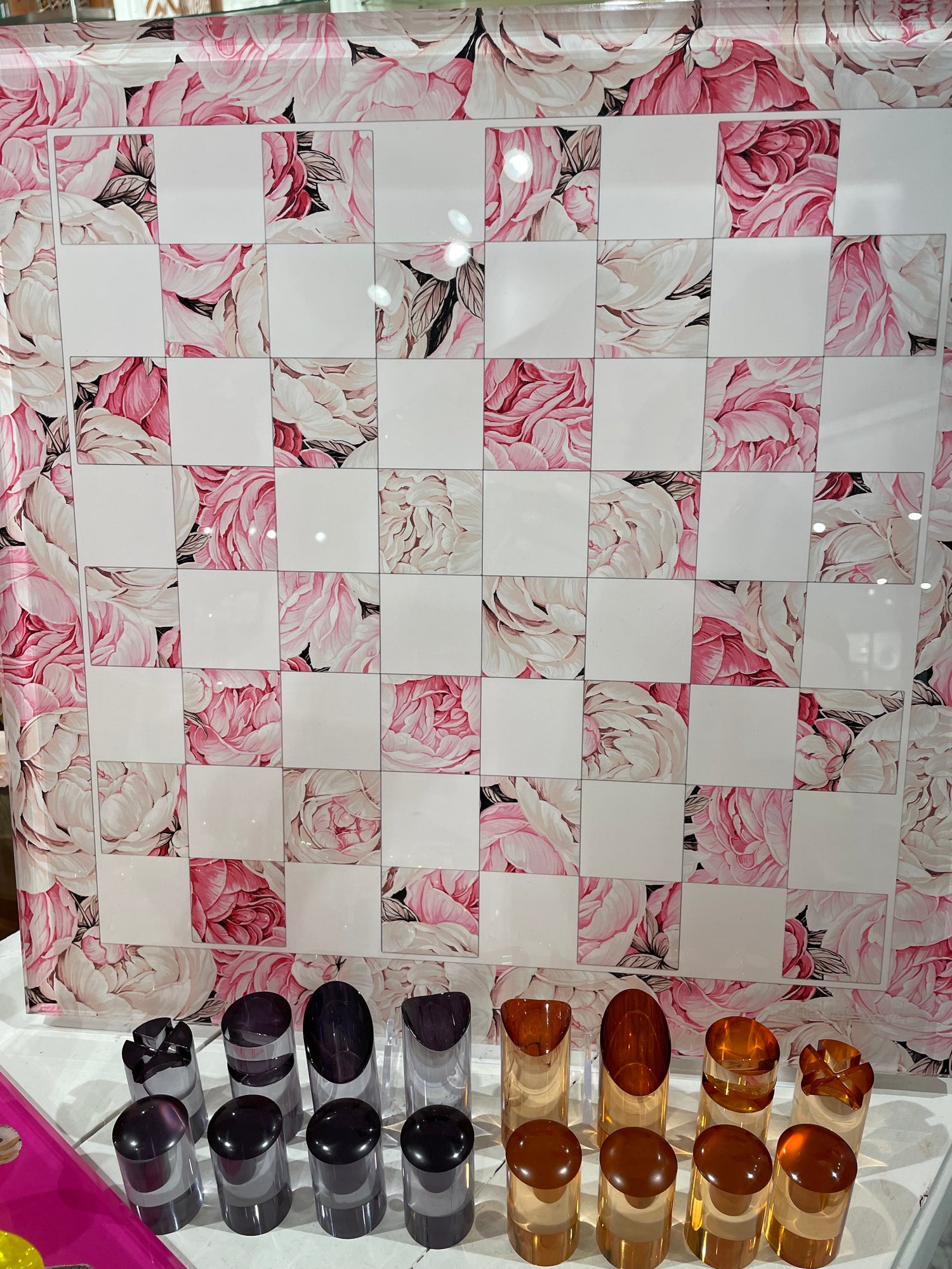 Peony Soft Pink Acrylic Chess