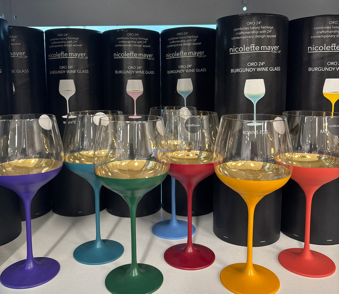 ORO24k Universal Grand Burgundy 24k Gold Crystal Wine Glass, Set of 1 - nicolettemayer.com