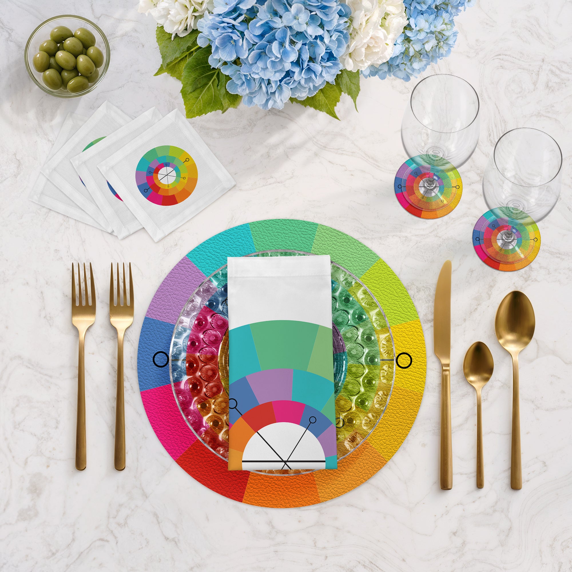 All Directions Cotton Sateen Dinner Napkins - nicolettemayer.com