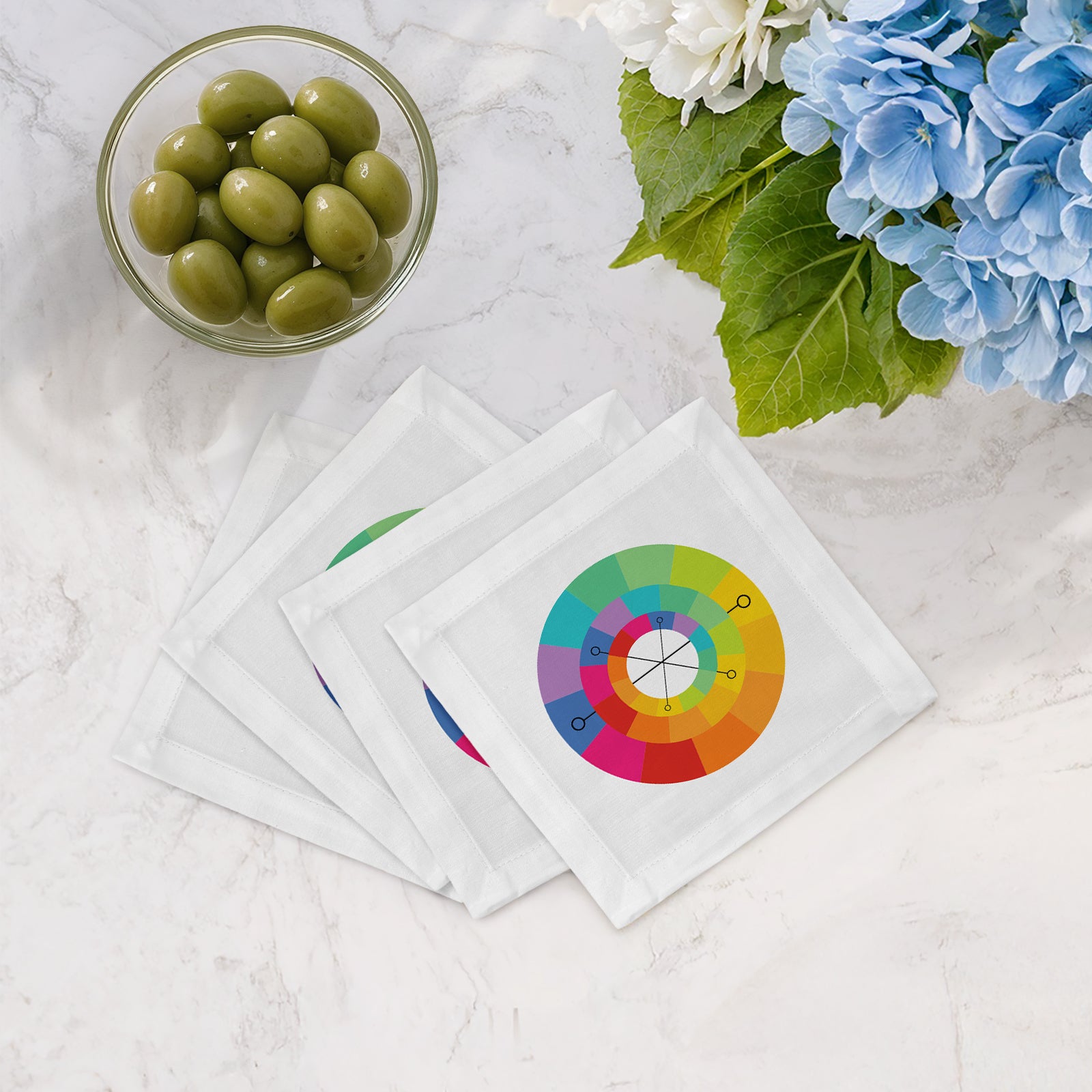 All Directions Cotton Sateen Cocktail Napkins - nicolettemayer.com