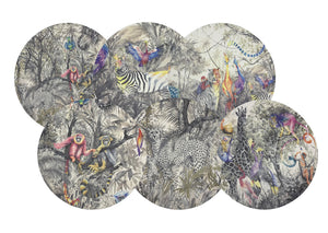 Arcadia Animalia Jungle Collection of Mixed Hand Painted animals in a fantastical Eden-like Jungle Scenic.