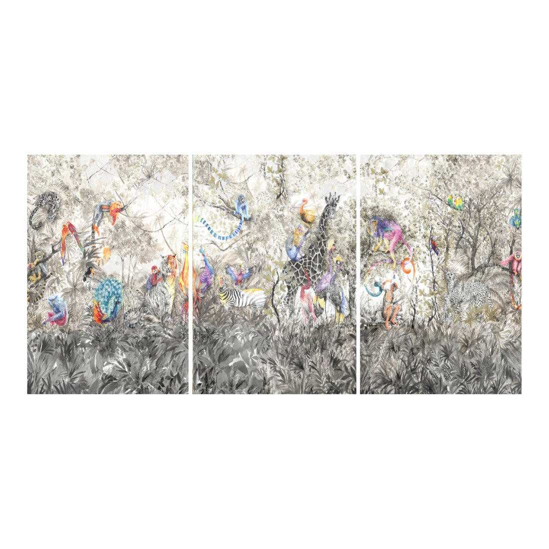 Arcadia Acrylic Triptych – Set of 3 Modern Wall Art Panels, 96x48&quot; overall  (32x48&quot; each)