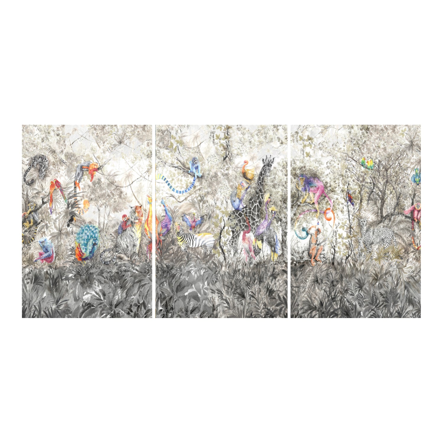 Arcadia Acrylic Triptych – Set of 3 Modern Wall Art Panels, 96x48&quot; overall  (32x48&quot; each)