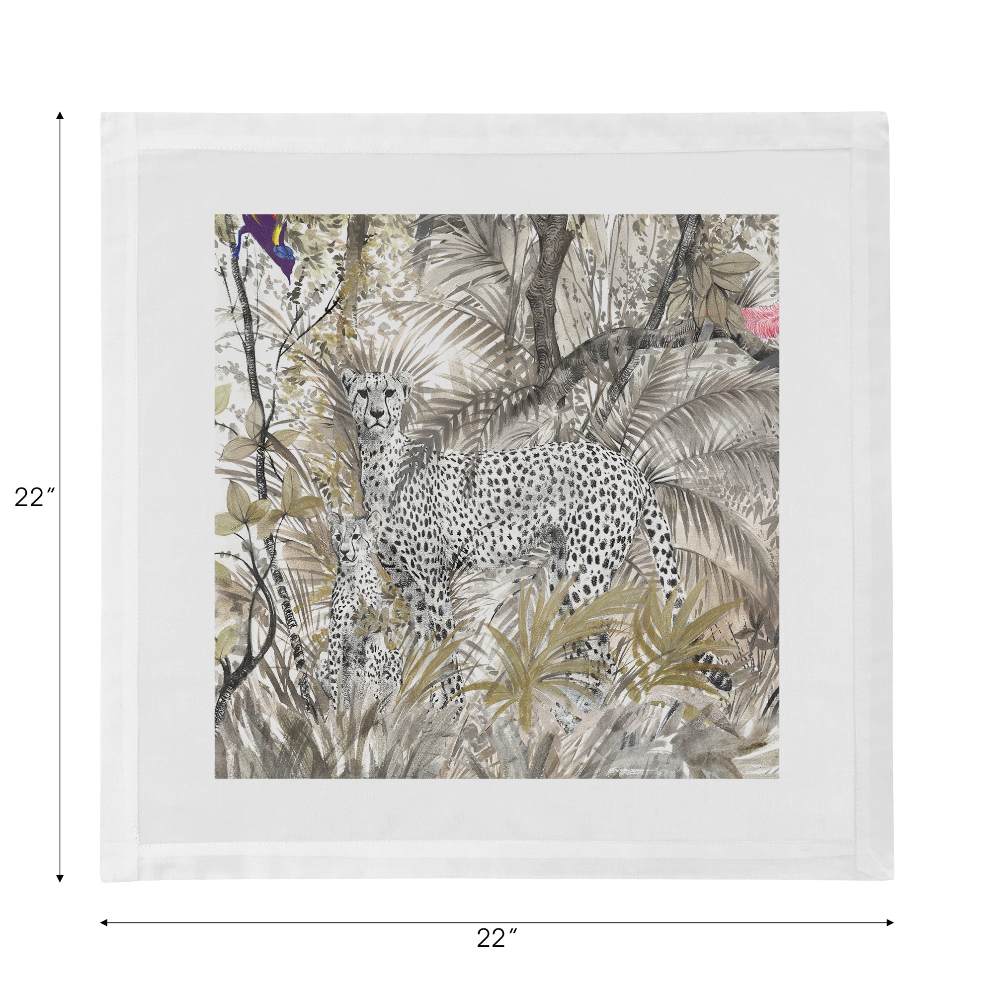 Arcadia Cheetah Cotton Sateen Dinner Napkins