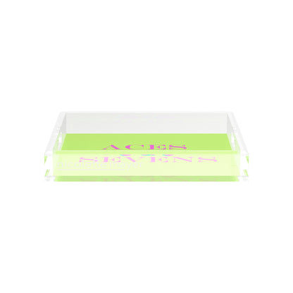 Canasta Aces and Sevens Key Lime Pink 12X12 Acrylic Tray - nicolettemayer.com 