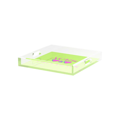 Canasta Aces and Sevens Key Lime Pink 12X12 Acrylic Tray - nicolettemayer.com 
