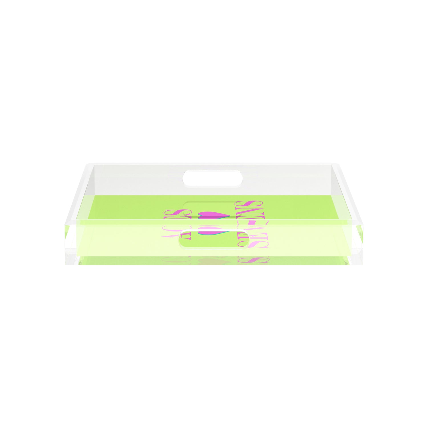 Canasta Aces and Sevens Key Lime Pink 12X12 Acrylic Tray - nicolettemayer.com 