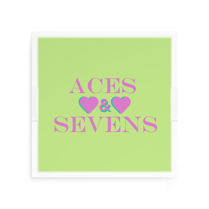 Canasta Aces and Sevens Key Lime Pink 12X12 Acrylic Tray - nicolettemayer.com 