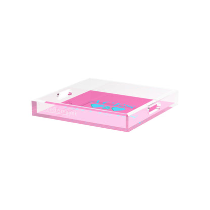 Canasta Aces and Sevens Pink Blue 12X12 Acrylic Tray - nicolettemayer.com 