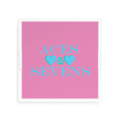 Canasta Aces and Sevens Pink Blue 12X12 Acrylic Tray - nicolettemayer.com 