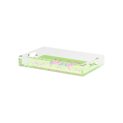 Canasta Aces And Sevens Key Lime Pink 12.5x7.75 Acrylic Tray - nicolettemayer.com 