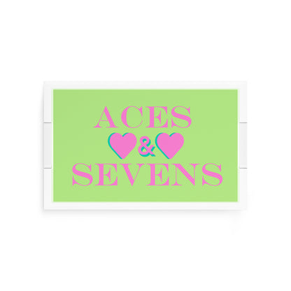 Canasta Aces And Sevens Key Lime Pink 12.5x7.75 Acrylic Tray - nicolettemayer.com 