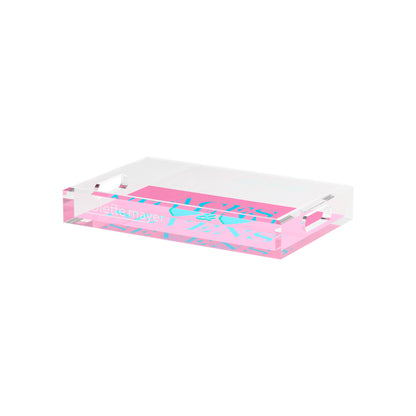 Canasta Aces And Sevens Pink Blue 12.5x7.75 Acrylic Tray - nicolettemayer.com 