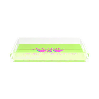 Canasta Aces and Sevens Key Lime Pink 15X15 Acrylic Tray - nicolettemayer.com 