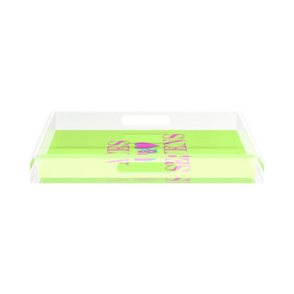 Canasta Aces and Sevens Key Lime Pink 15X15 Acrylic Tray - nicolettemayer.com 