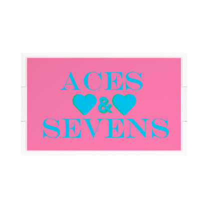 Canasta Aces And Sevens Pink Blue 17X10.5 Acrylic Tray - nicolettemayer.com 