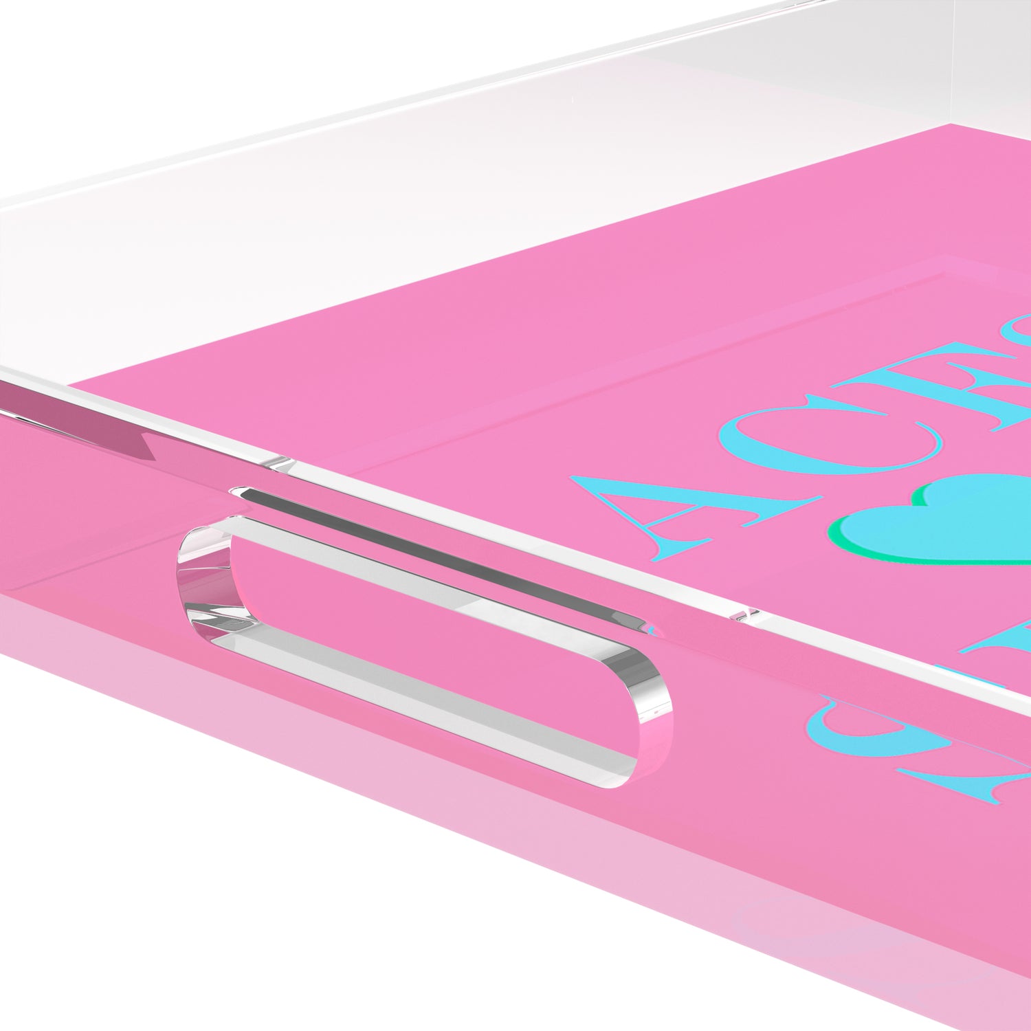 Canasta Aces and Sevens Pink Blue 18X18 Acrylic Tray - nicolettemayer.com 